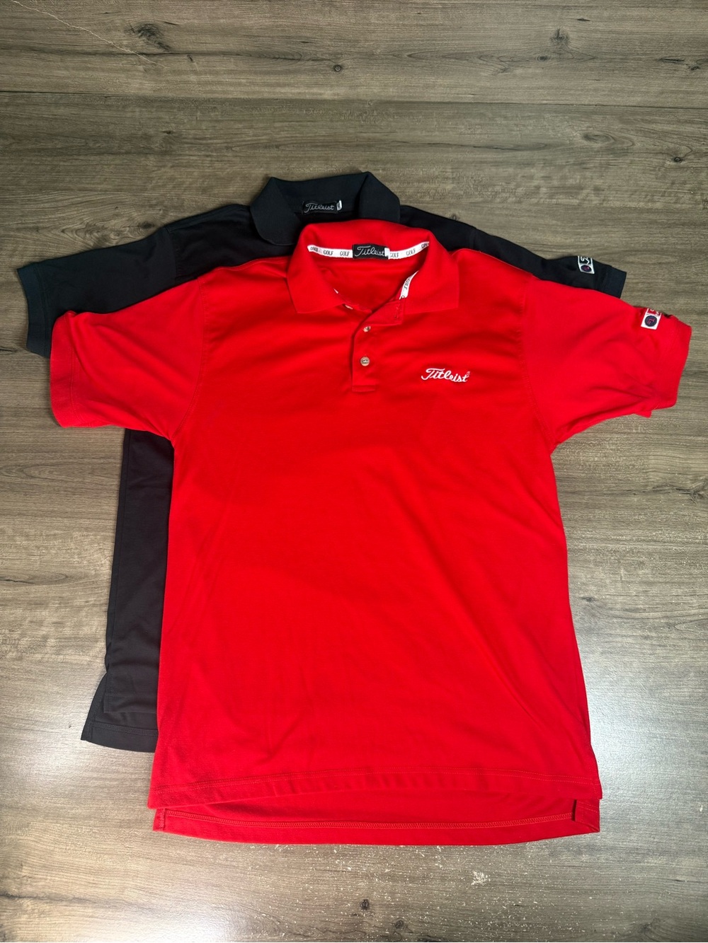 Vintage Titleist Golf Polo Shirts Mens XL Red Black Embroidered Logo Lot of 2